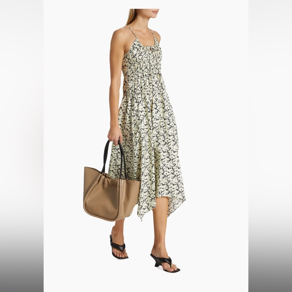 Proenza schouler Floral Smocked Handkercheif Midi-Dress NWOT - Picture 3 of 7